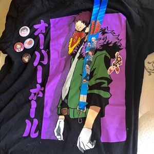 My hero academia lanyard, t-shirt, and buttons
